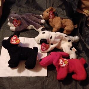NWT TY BEANIE BABIES ROVER PVC, DOTTY, NANOOK, SCOTTIE & TUFFY